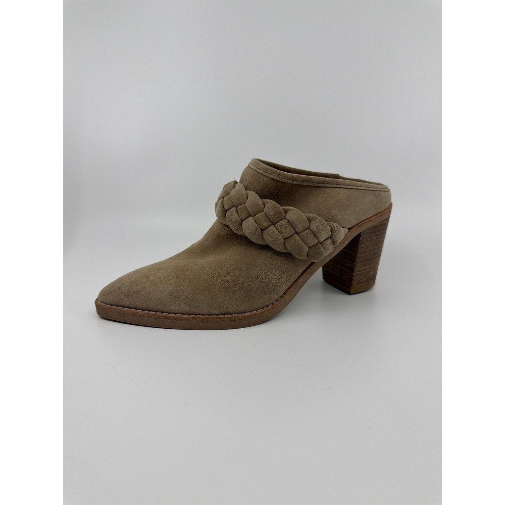 Dolce Vita Mules Womens 7 Faux Suede 3" Heel Stacked Boho Western Natural